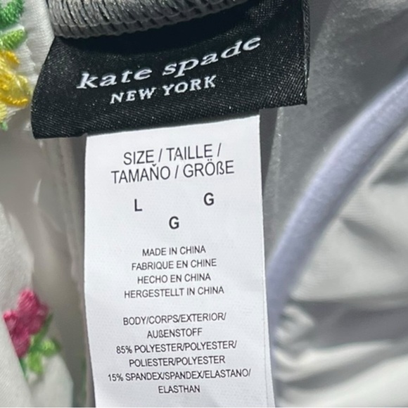 🌻NEW NWOT Kate Spade Sea Garden Embroidered 1-piece Swimsuit Size L $132 Retail - Picture 9 of 9